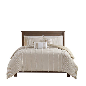 King 3 Piece Cotton Yarn Dyed Comforter Set