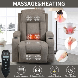 Power Lift Recliner Chair with Massage and Heat - ComfortMAX