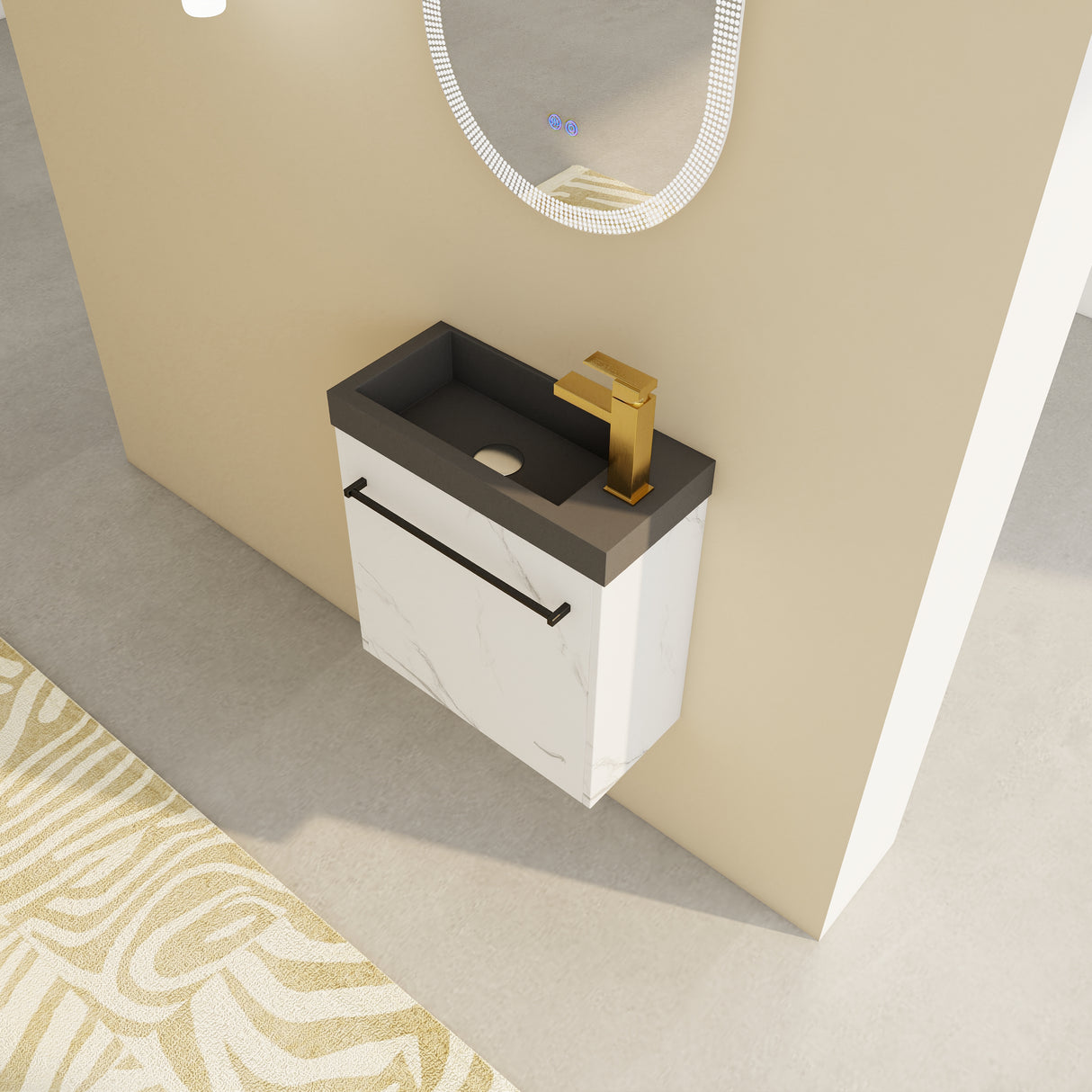 20'' Floating Wall-Mounted Bathroom Vanity with Resin Sink