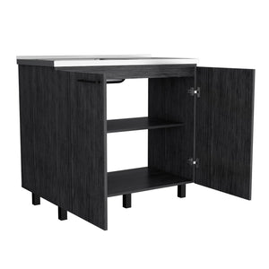 Utility Sink Cabinet Burwood, Kitchen, Smokey