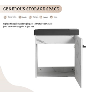 20'' Floating Wall-Mounted Bathroom Vanity with Resin Sink