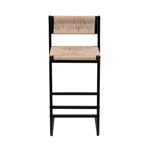 Honey Bar Stools Set of 2 - Paper Rope Weave Dining Chairs