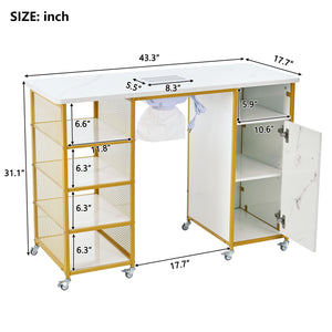 Manicure Table with Electric Downdraft Vent