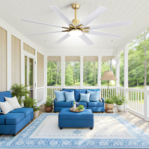 66 Inch Modern Smart Ceiling Fan with Reversible DC Motor and LED Light