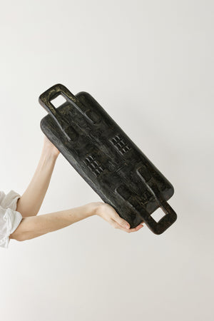 Bamenda Brown Rectangle Wood Serving Tray