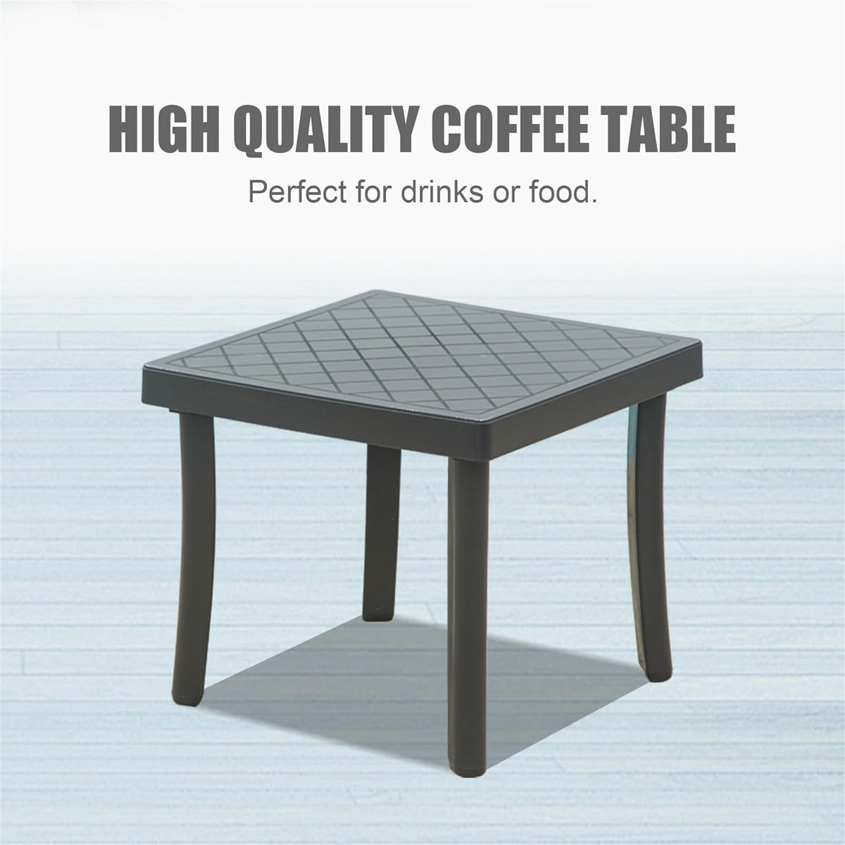 Outdoor Lounge Chair with Adjustable Backrest and Side Table - Aluminum Plastic