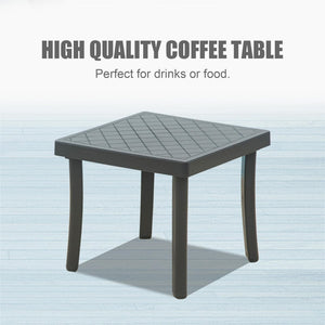 Outdoor Lounge Chair with Adjustable Backrest and Side Table - Aluminum Plastic