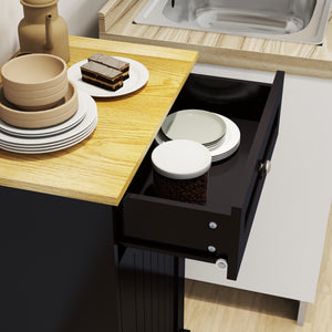 Tilt-Out Trash Cabinet with One Drawer in Black