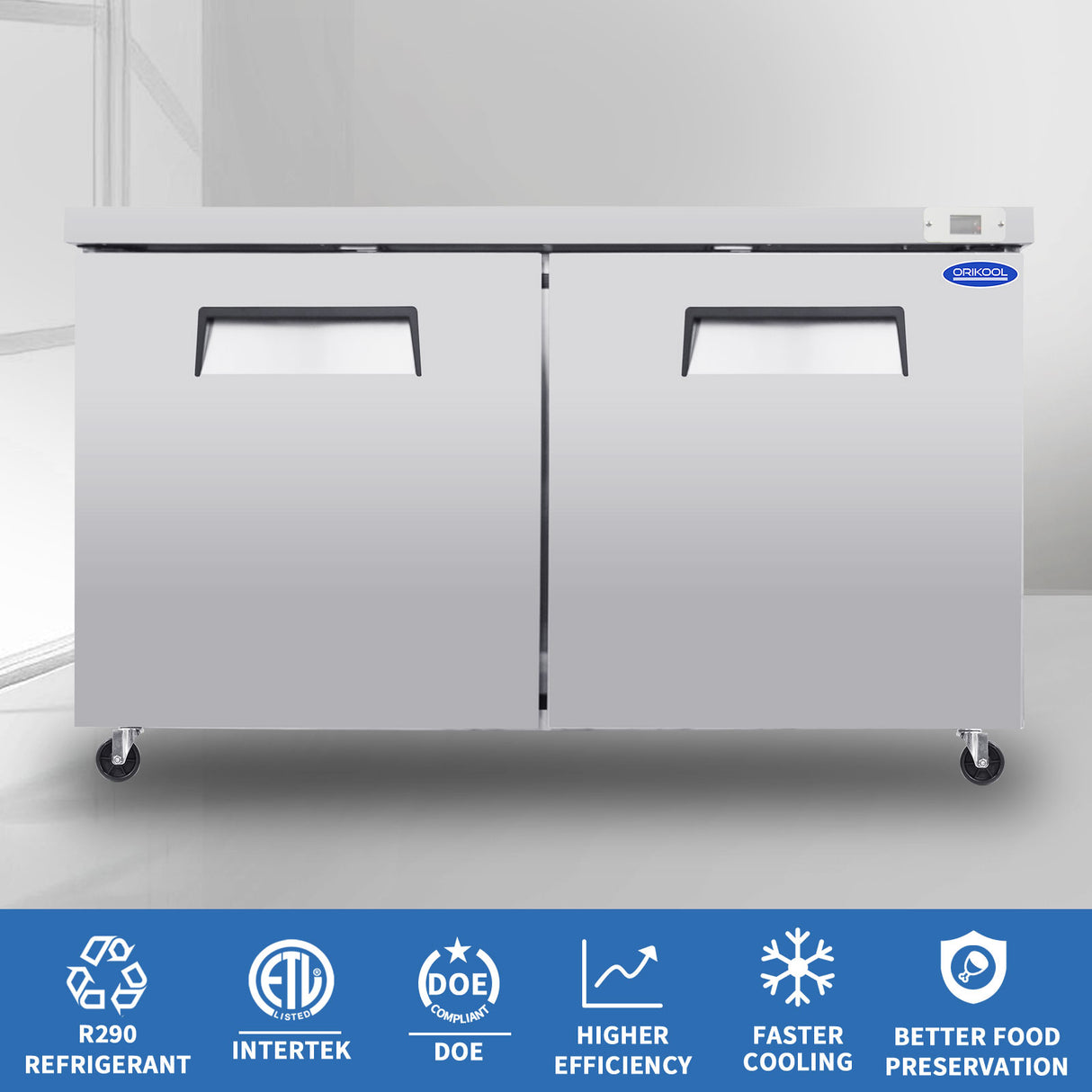ORIKOOL 60" Commercial Under Counter Freezer