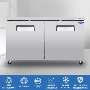 ORIKOOL 60" Commercial Under Counter Freezer
