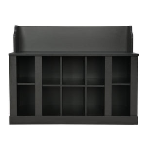 ON-TREND Shoe Storage Bench with Shelves and Hooks