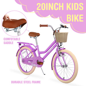 Girls Bike with Basket for Ages 7-10 Years - 20 Inch Wheels