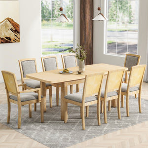 TOPMAX Rustic Extendable 84inch Dining Table Set