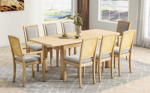 TOPMAX Rustic Extendable 84inch Dining Table Set