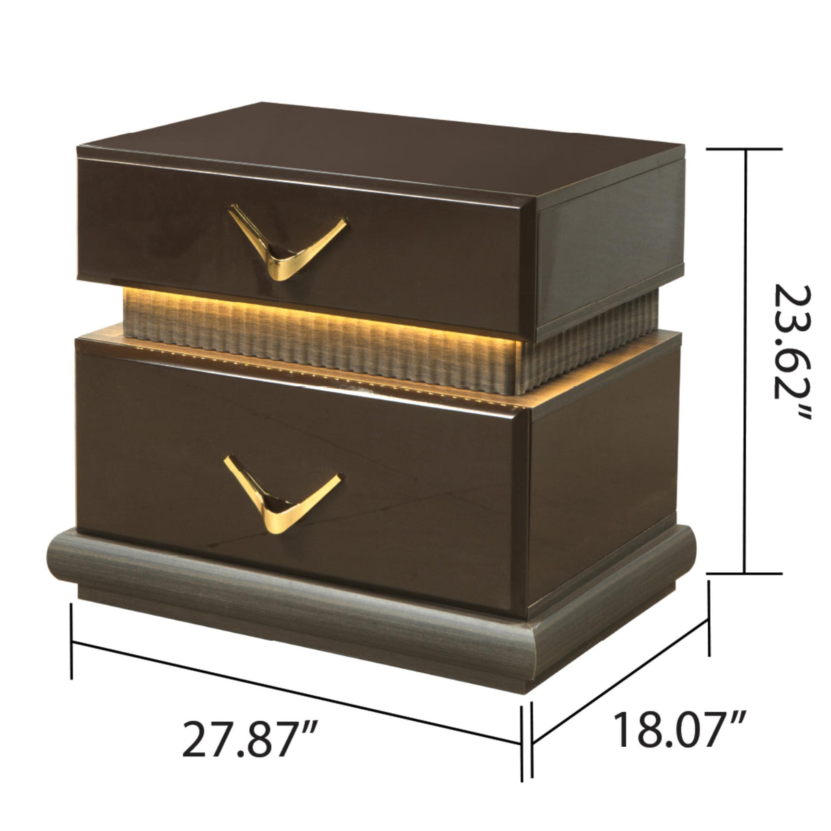 Modern Style 2-Drawer Nightstand Made with Wood