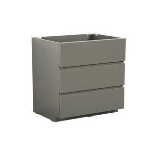 Alice Floor Vanity Cabinet, 36 Inches, Gray, Three Drawers, No Basin