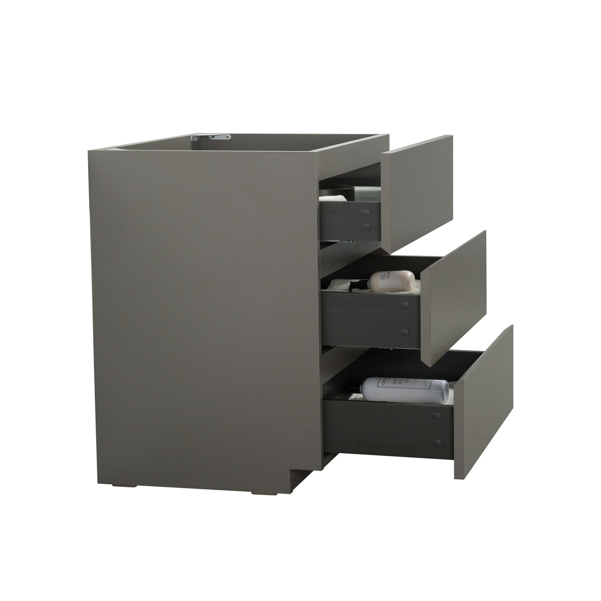 Alice Floor Vanity Cabinet, 36 Inches, Gray, Three Drawers, No Basin