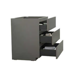 Alice Floor Vanity Cabinet, 36 Inches, Gray, Three Drawers, No Basin