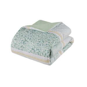 Full/Queen 5 Piece Seersucker Comforter Set with Throw Pillows
