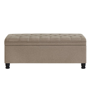 Upholstered Tufted Button Storage Bench