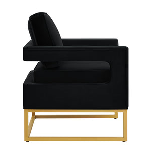 Modern Style Accent Chair with Velvet Fabric