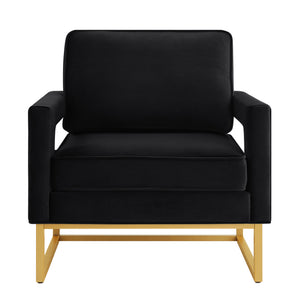 Modern Style Accent Chair with Velvet Fabric