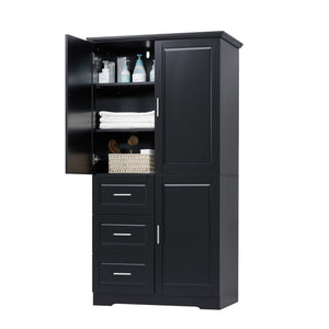 Tall and Wide Storage Cabinet with Doors for Bathroom/Office