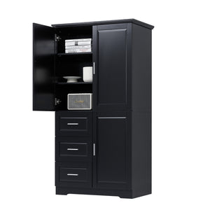 Tall and Wide Storage Cabinet with Doors for Bathroom/Office