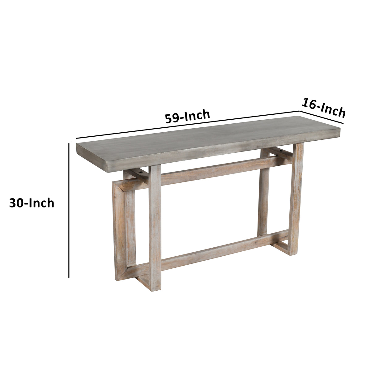 59 Inch Artisan Sideboard Console Table with Geometric Interlocked Base