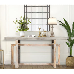 59 Inch Artisan Sideboard Console Table with Geometric Interlocked Base