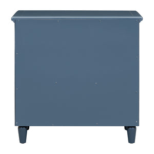 U_STYLE 28'' Pine Wood Nightstand with 3 Drawers