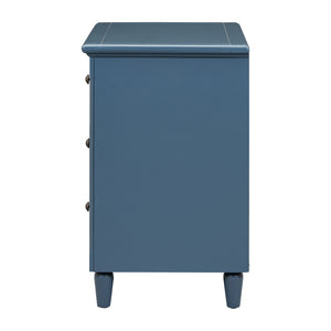 U_STYLE 28'' Pine Wood Nightstand with 3 Drawers