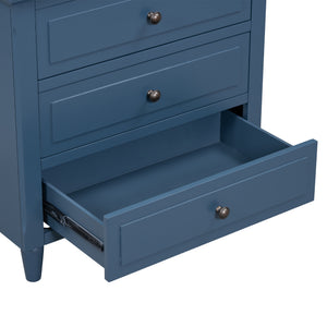 U_STYLE 28'' Pine Wood Nightstand with 3 Drawers
