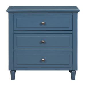 U_STYLE 28'' Pine Wood Nightstand with 3 Drawers