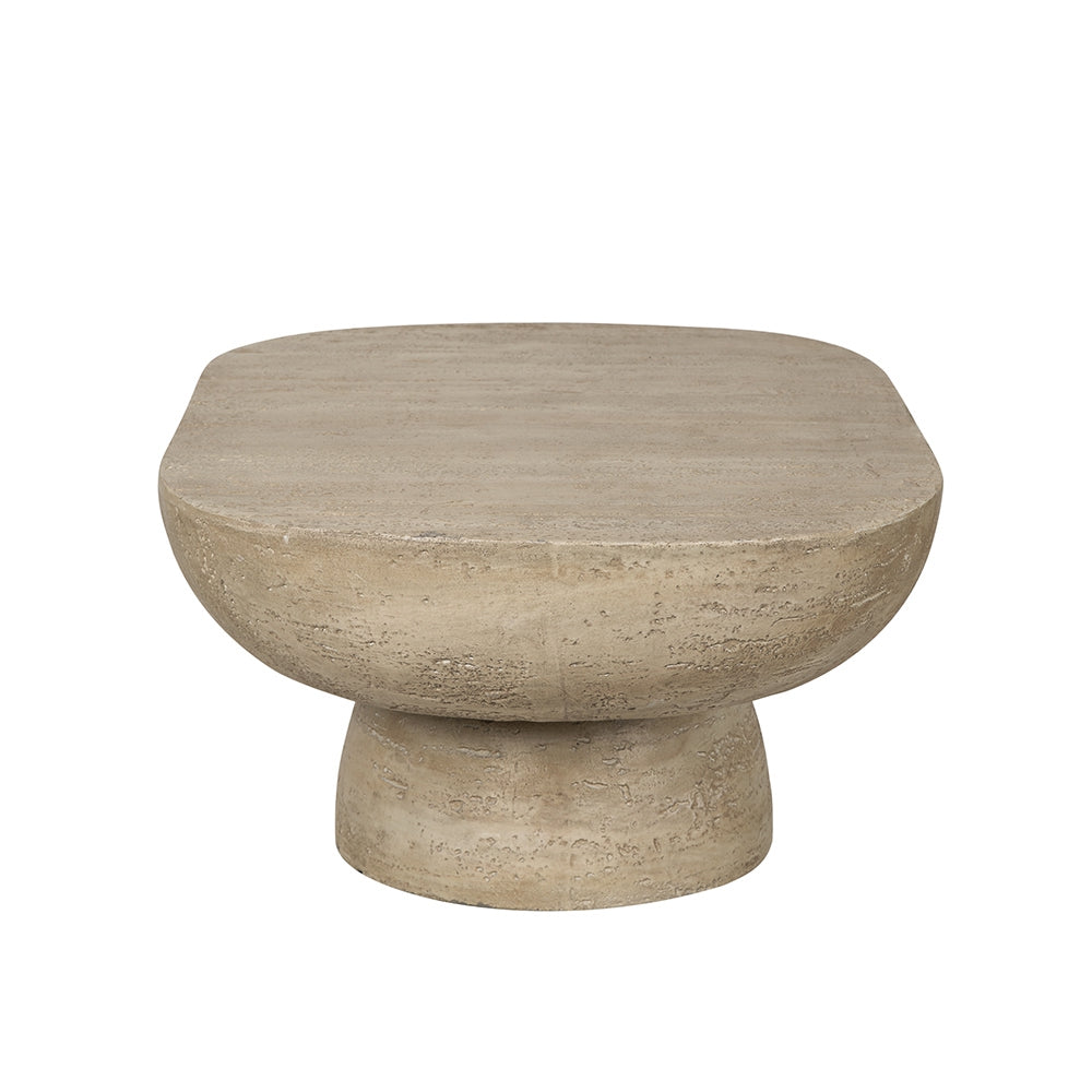 36x Oval Coffee Table, Cream Magnesium Oxide