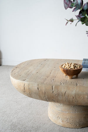 36x Oval Coffee Table, Cream Magnesium Oxide