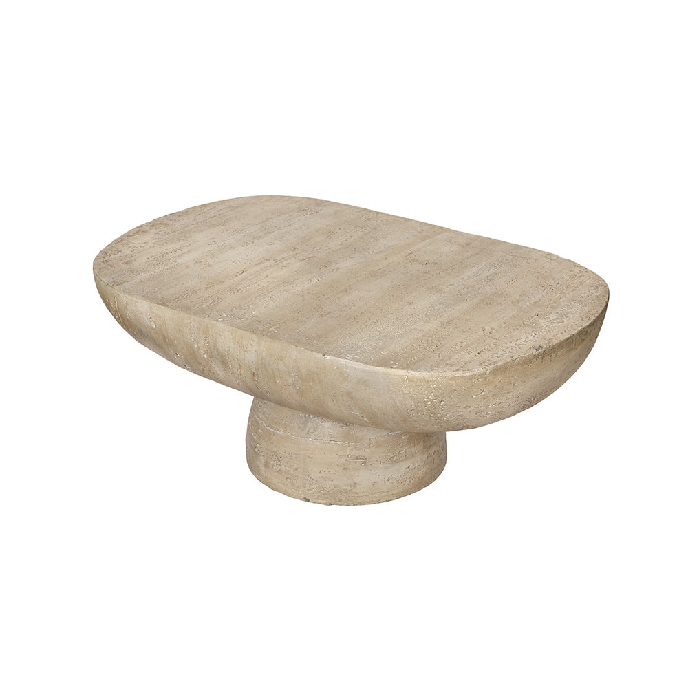 36x Oval Coffee Table, Cream Magnesium Oxide