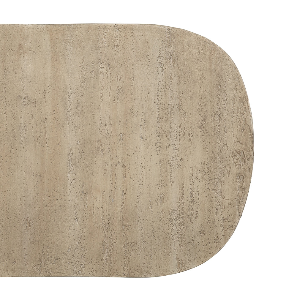 36x Oval Coffee Table, Cream Magnesium Oxide