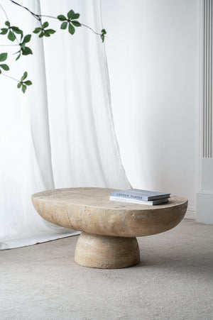 36x Oval Coffee Table, Cream Magnesium Oxide
