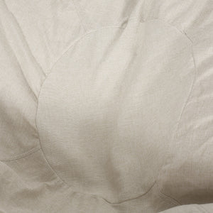 Maxi 5 Foot Two Color Fabric and Faux Leather Rounded Bean Bag