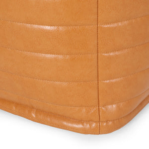 Candy Contemporary Faux Leather Square Pouf