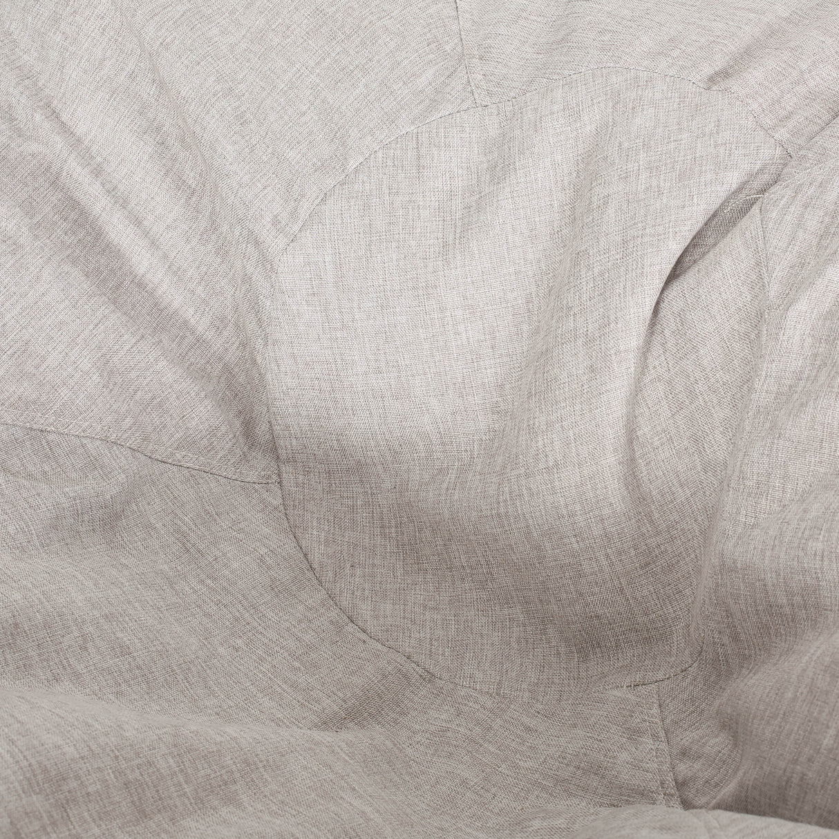 Maxi 5 Foot Two Color Fabric and Faux Leather Rounded Bean Bag