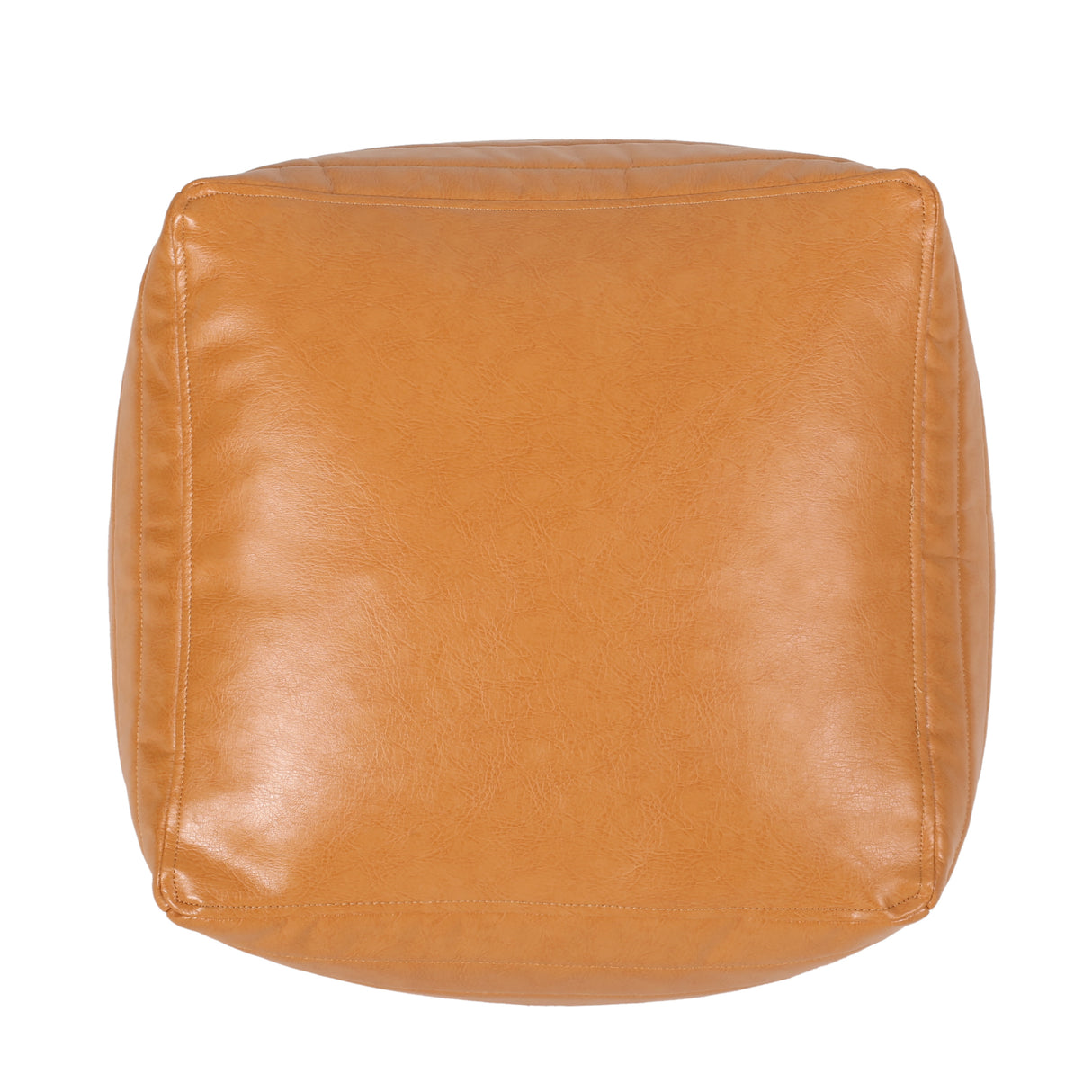 Candy Contemporary Faux Leather Square Pouf