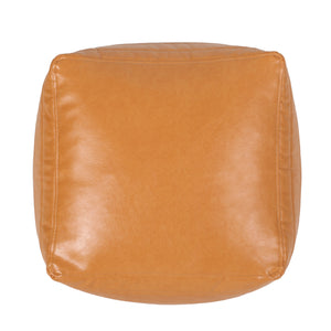 Candy Contemporary Faux Leather Square Pouf