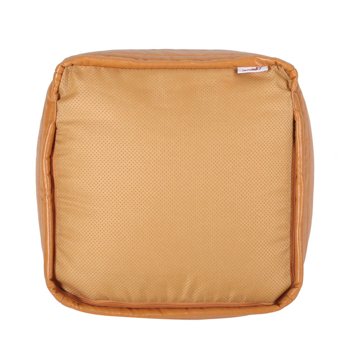 Candy Contemporary Faux Leather Square Pouf