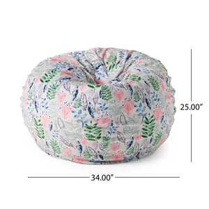 Barcadera 3 Foot Rounded Bean Bag - Leaf Print