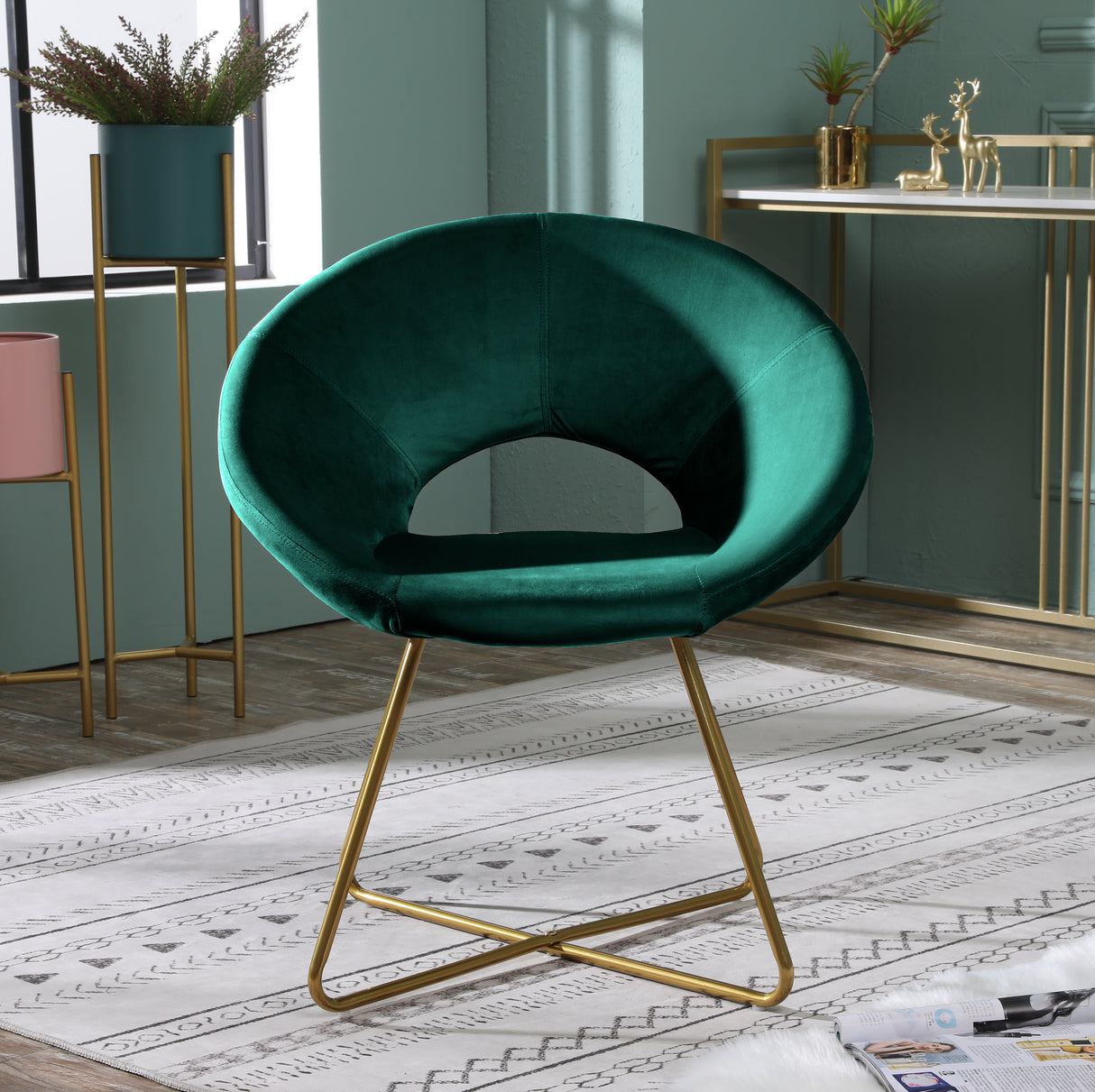 Slatina Silky Velvet Upholstered Accent Chair
