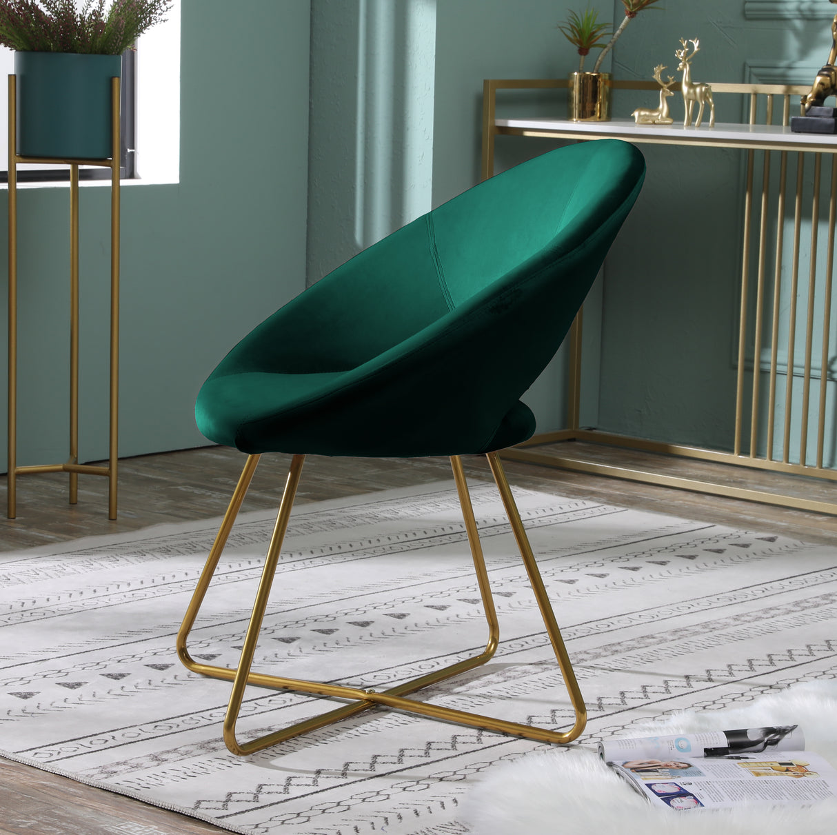 Slatina Silky Velvet Upholstered Accent Chair