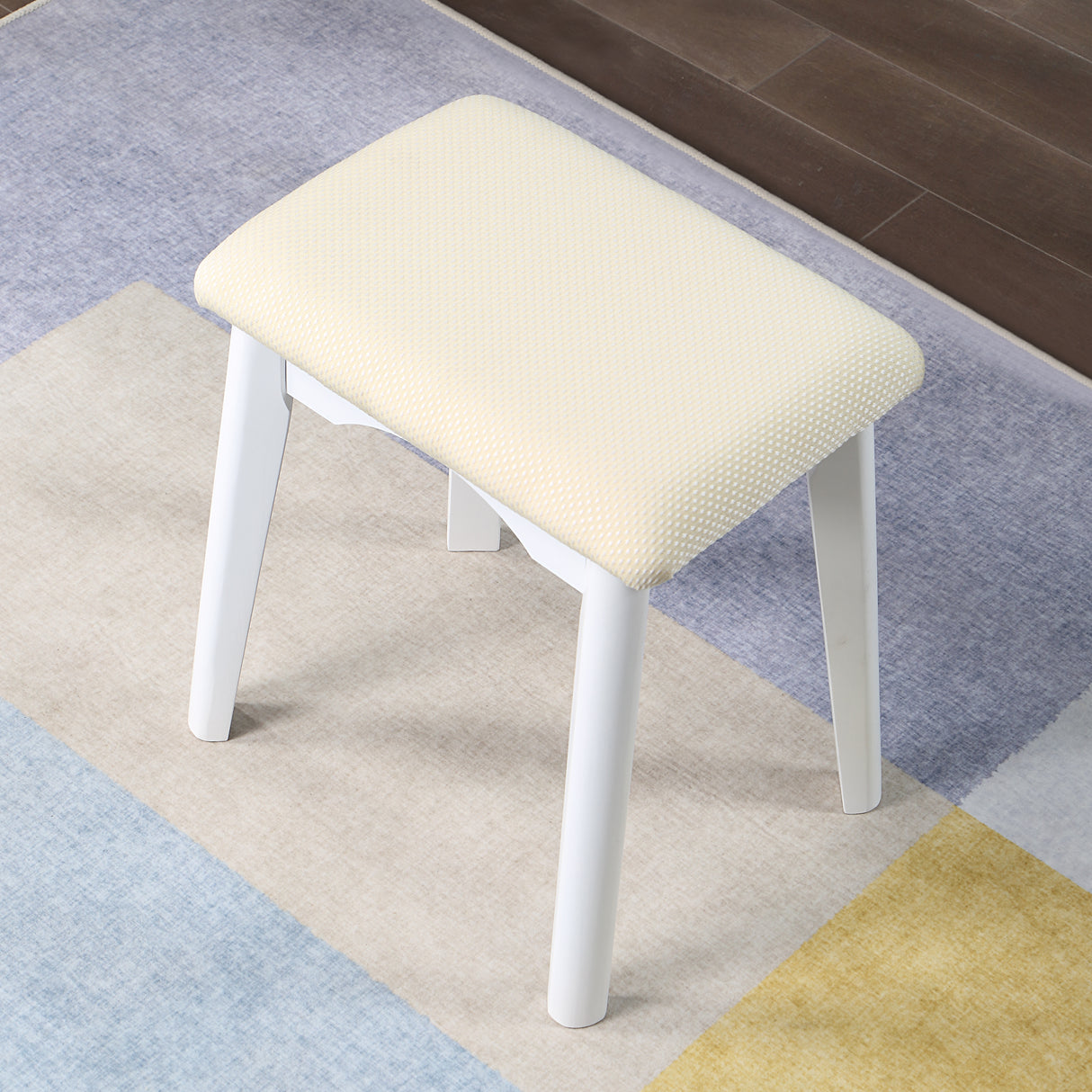 Maly Contemporary Wood Vanity and Stool Set