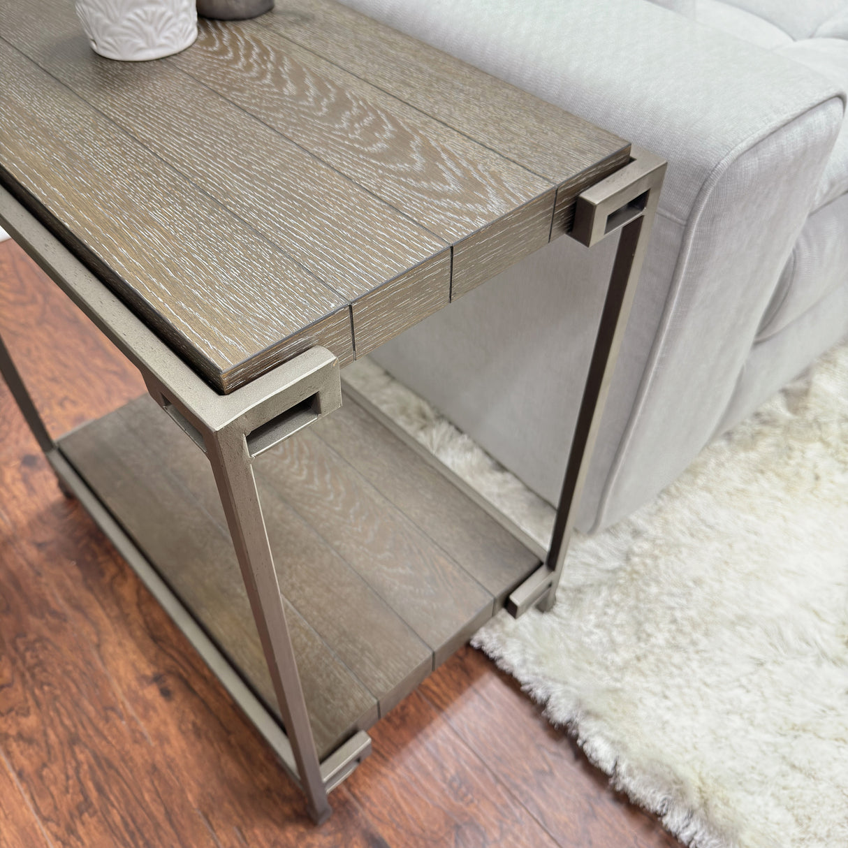 Corbeta Metal Frame Wood Living Room Chairside Table